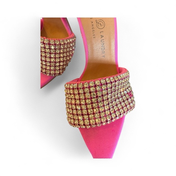 Chinese Laundry Pink Rhinestone Heeled Mules – Size 6 (36.5) - Picture 7 of 11